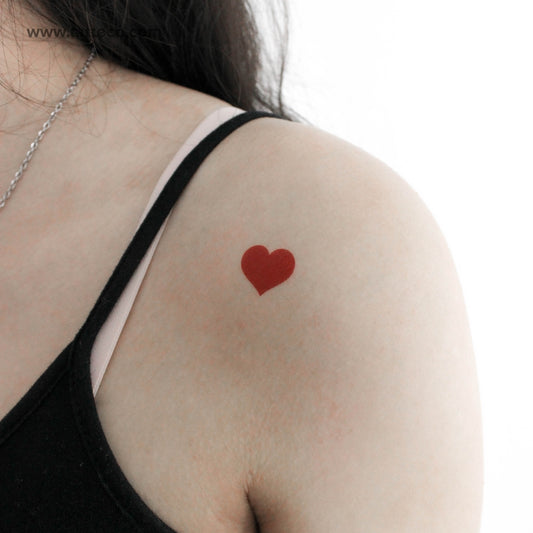 Tatuaje temporal de corazón rojo - Juego de 3