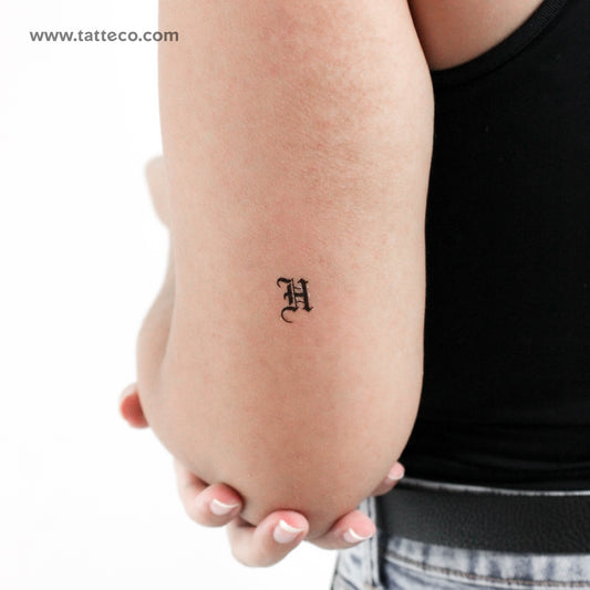 Gothic H Letter Temporary Tattoo - Set of 3