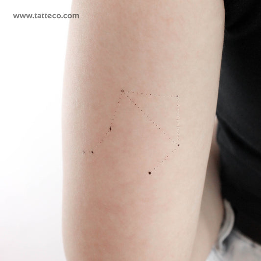 Tatuaje temporal minimalista de la constelación de Libra de Puntuak (juego de 3)
