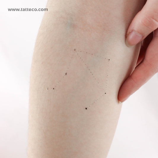 Tatuaje temporal minimalista de la constelación de Libra de Puntuak (juego de 3)