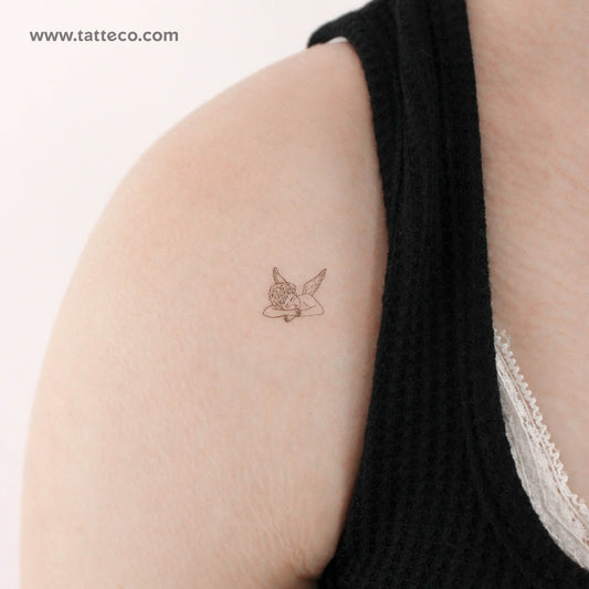 Tatuaje temporal de querubín durmiente (juego de 3)