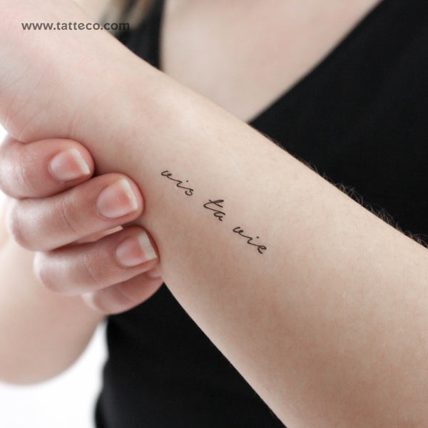Handwritten Font Vis Ta Vie Temporary Tattoo - Set of 3