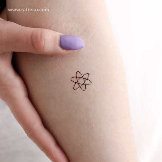 Tatuaje temporal de átomo - Juego de 3