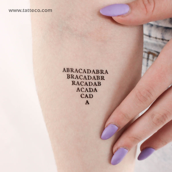 Small Abracadabra Temporary Tattoo - Set of 3