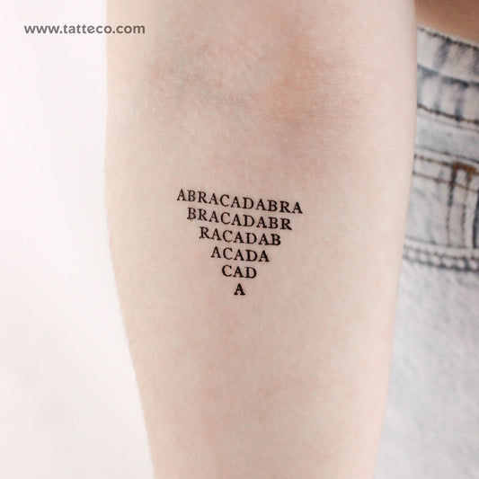 Small Abracadabra Temporary Tattoo - Set of 3