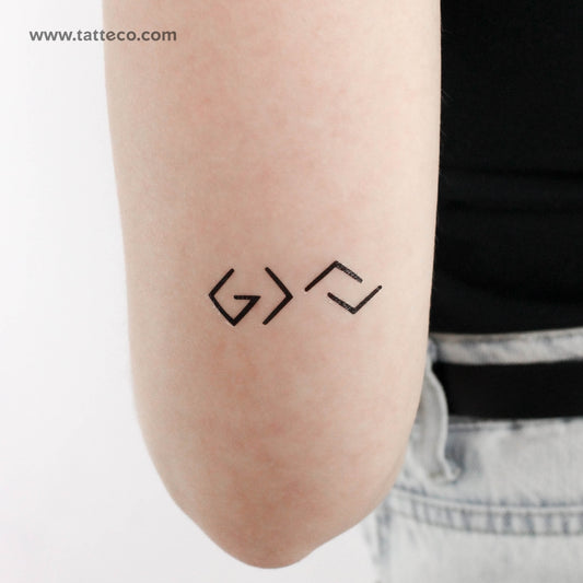 God is Greater Than The Highs and Lows Temporary Tattoo - Set of 3