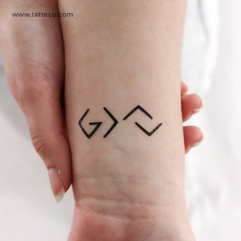 God is Greater Than The Highs and Lows Temporary Tattoo - Set of 3