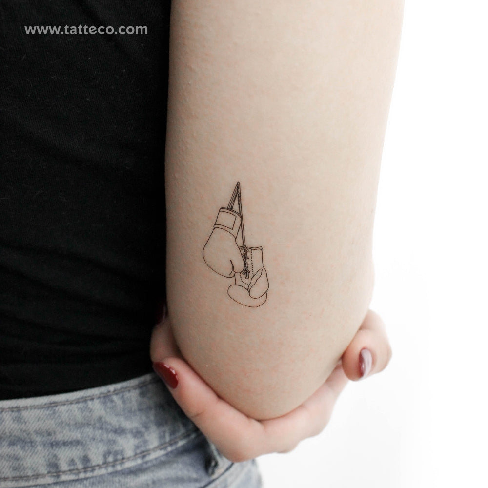 Boxing Gloves Temporary Tattoo - Set of 3