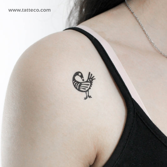 Tatuaje temporal de pájaro Sankofa - Juego de 3