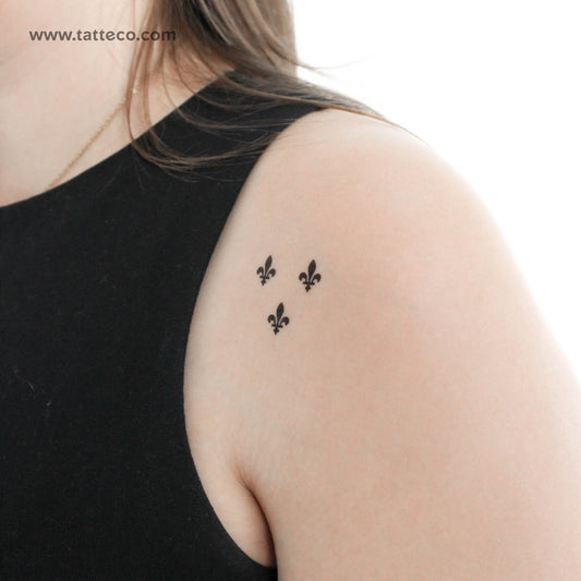 New Orleans Fleur-de-lis Temporary Tattoo - Set of 3