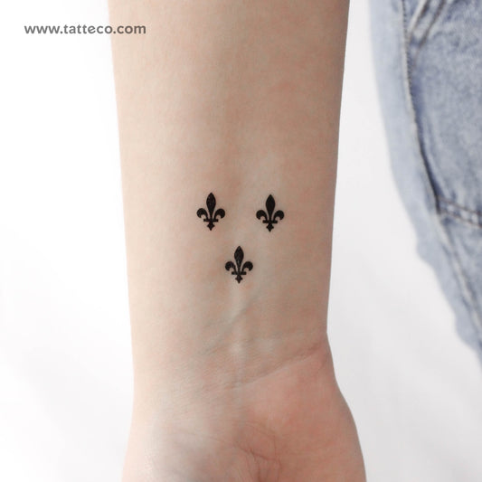 New Orleans Fleur-de-lis Temporary Tattoo - Set of 3