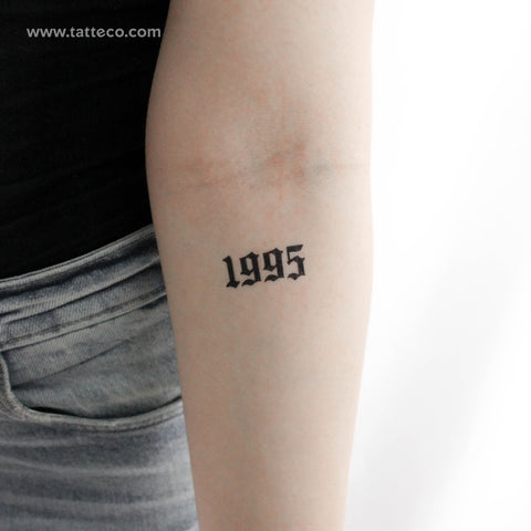 Gothic 1995 Birth Year Temporary Tattoo - Set of 3
