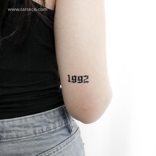 Gothic 1992 Birth Year Temporary Tattoo - Set of 3