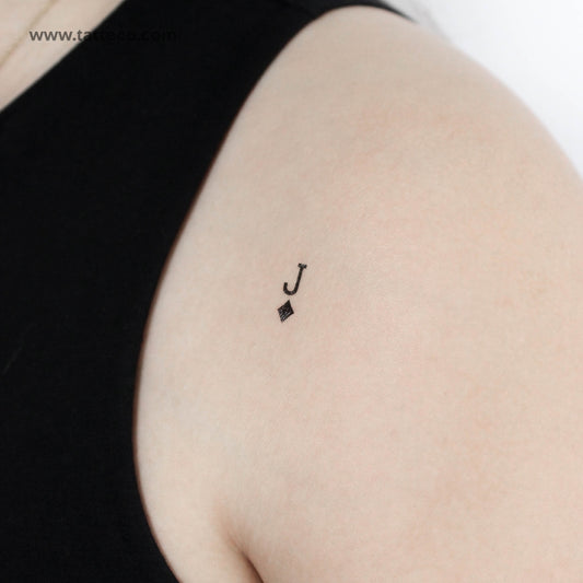 Tatuaje temporal pequeño de la jota negra de diamantes (juego de 3)