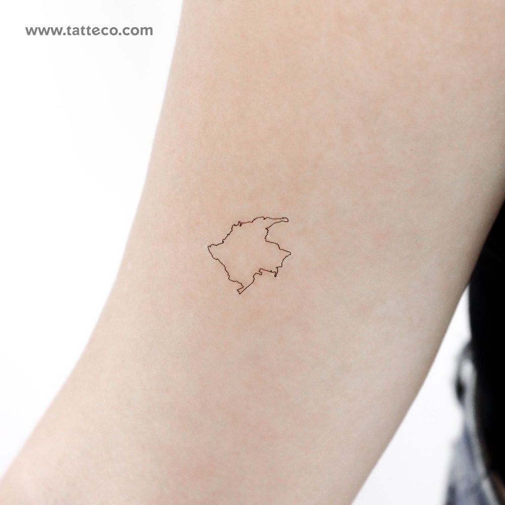 Map Of Colombia Temporary Tattoo - Set of 3