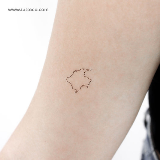 Map Of Colombia Temporary Tattoo - Set of 3