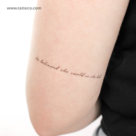 She Believed She Could So She Did Temporary Tattoo - Set of 3