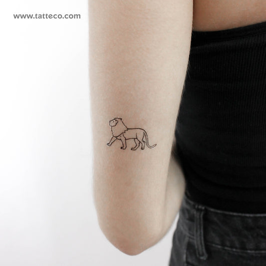Tatuaje temporal de león andante (juego de 3)
