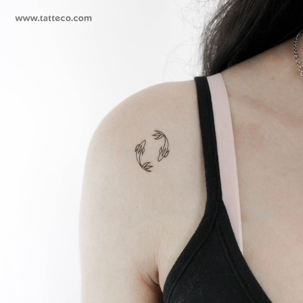 Two Opposite Fish Temporary Tattoo - Set of 3