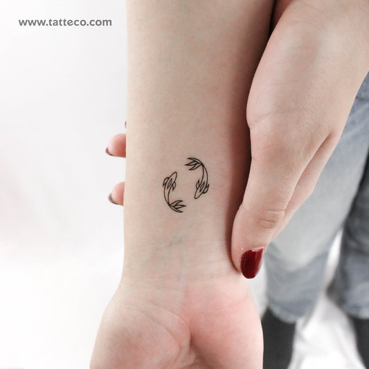 Two Opposite Fish Temporary Tattoo - Set of 3
