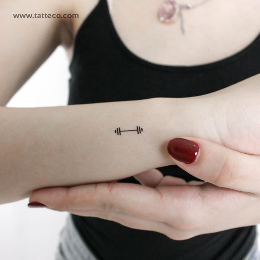 Small Dumbbell Temporary Tattoo - Set of 3