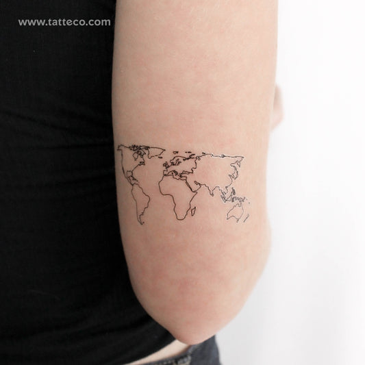 Tatuaje temporal de mapa del mundo (juego de 3)
