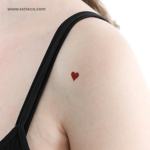 Heart Playing Card Suit Temporary Tattoo - Set of 3