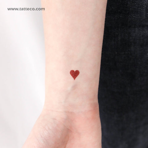 Heart Playing Card Suit Temporary Tattoo - Set of 3