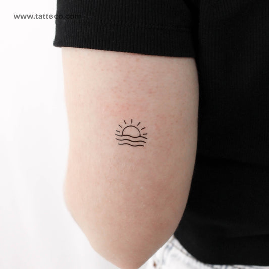 Sea Sunrise Temporary Tattoo - Set of 3