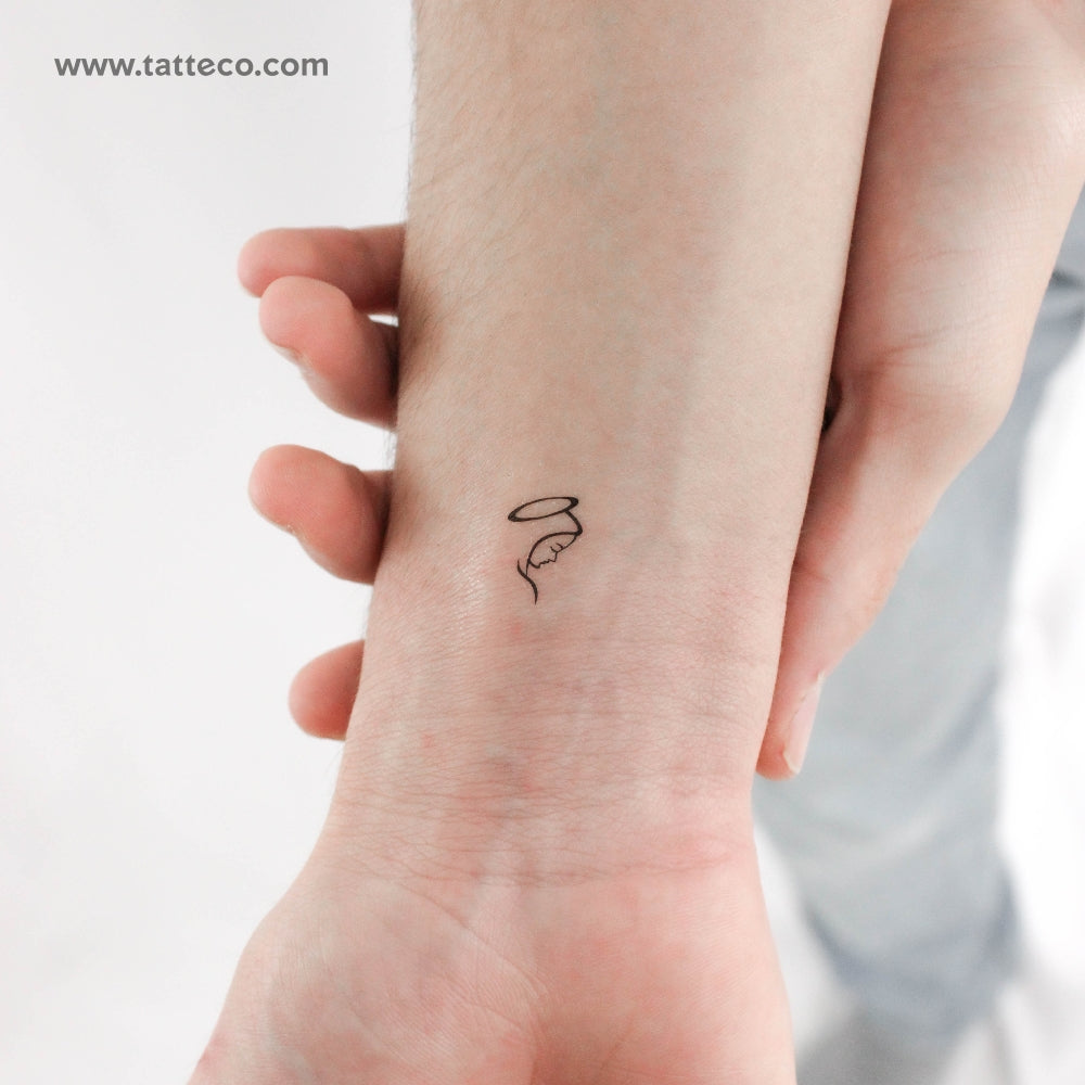 Small Minimalist Virgin Mary Temporary Tattoo - Set of 3
