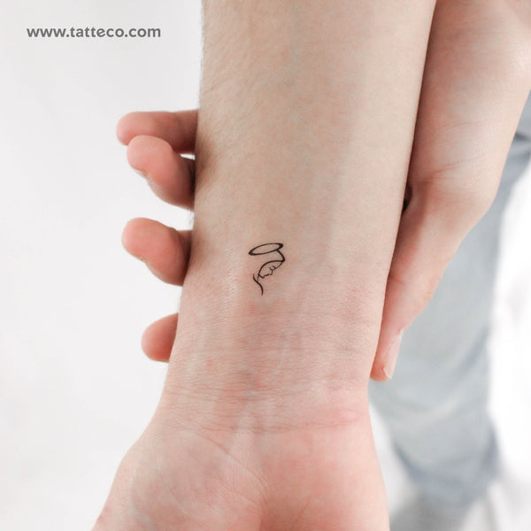 Small Minimalist Virgin Mary Temporary Tattoo - Set of 3