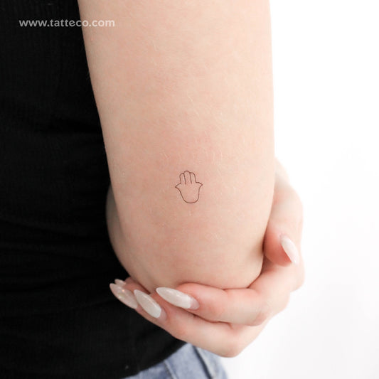 Tatuaje temporal minimalista de Hamsa - Juego de 3