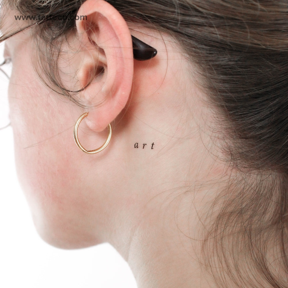 Tatuaje temporal con fuente serif 'Art' - Juego de 3