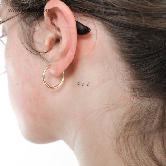 Tatuaje temporal con fuente serif 'Art' - Juego de 3