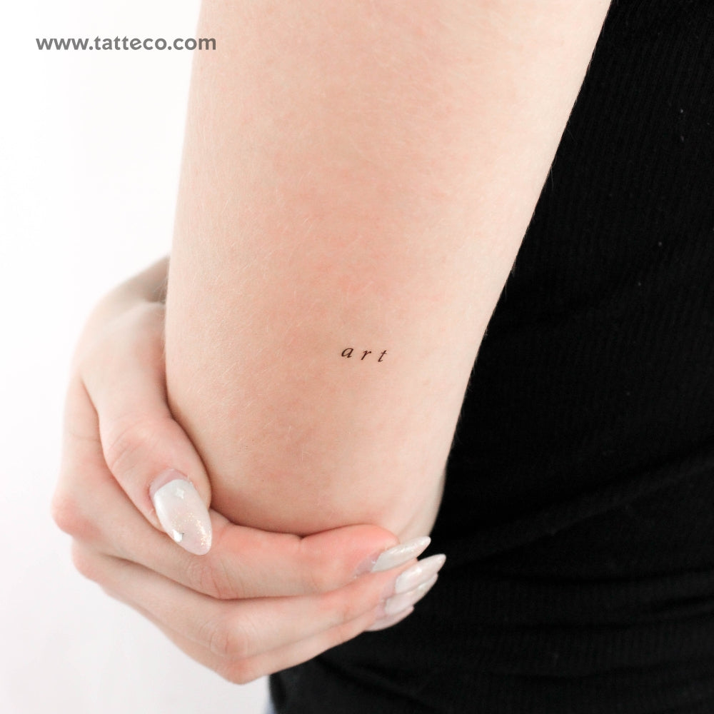 Tatuaje temporal con fuente serif 'Art' - Juego de 3