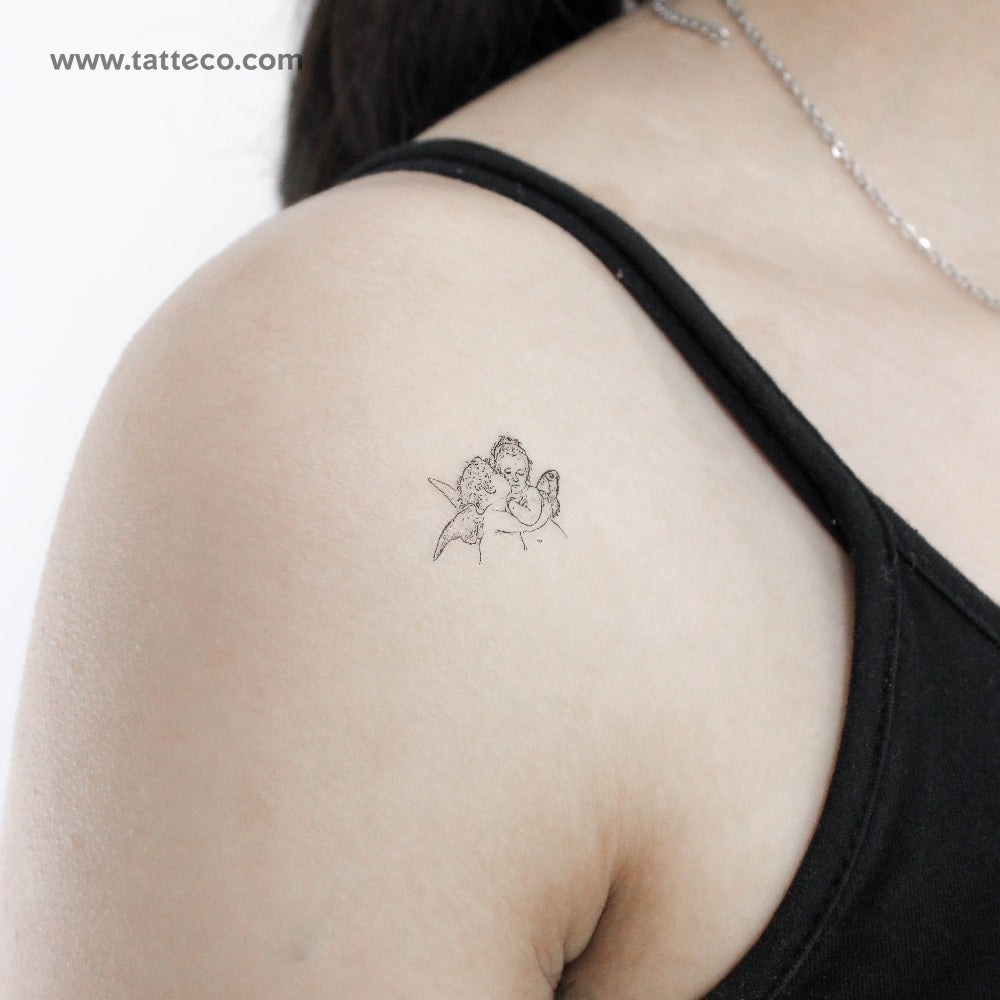 Tatuaje temporal pequeño de primer beso (juego de 3)