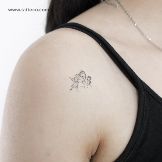 Tatuaje temporal pequeño de primer beso (juego de 3)