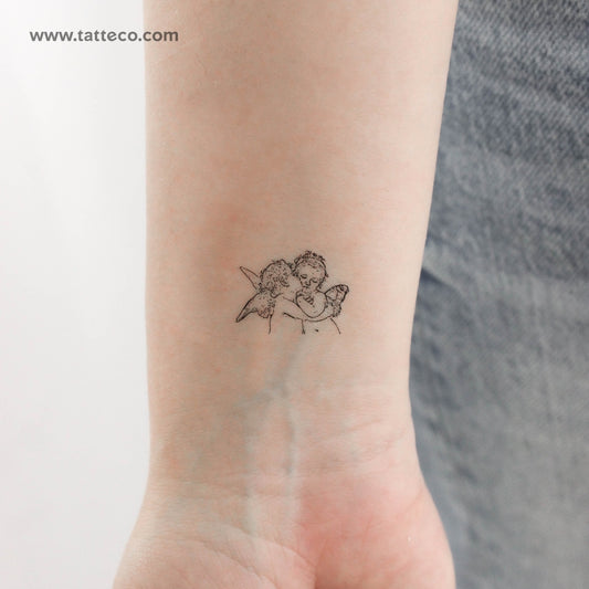 Tatuaje temporal pequeño de primer beso (juego de 3)