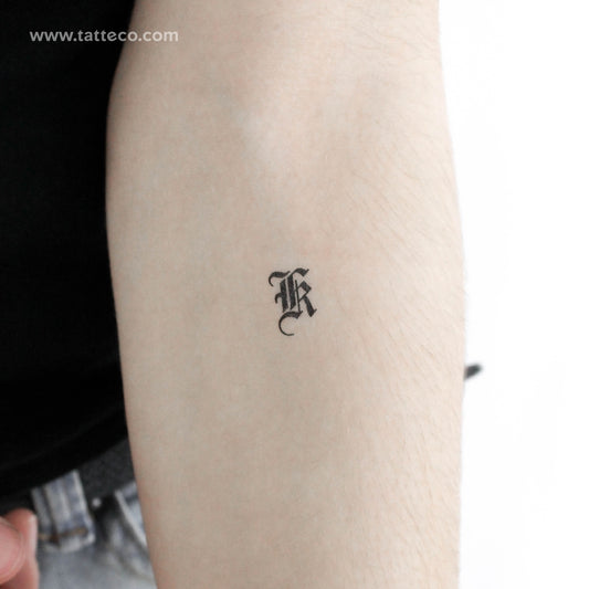 Gothic K Letter Temporary Tattoo - Set of 3