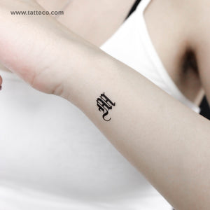 Gothic M Letter Temporary Tattoo - Set of 3