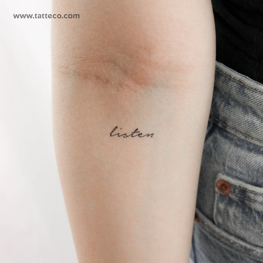 Listen Temporary Tattoo - Set of 3