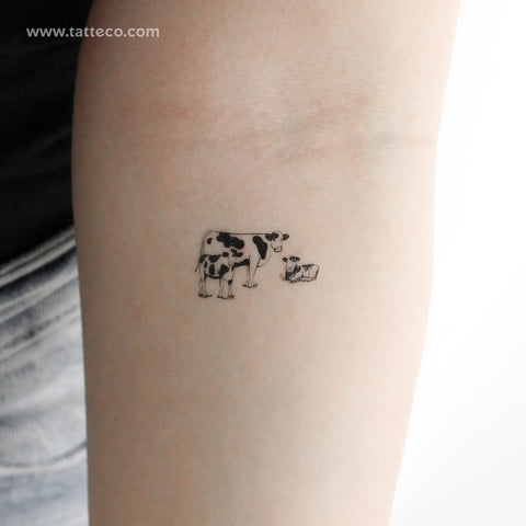 Cow Family Temporary Tattoo - Set of 3