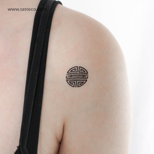 Tatuaje temporal del símbolo de longevidad Shou - Juego de 3