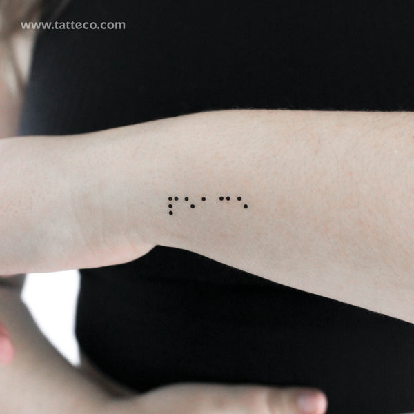 Braille Peace Temporary Tattoo - Set of 3
