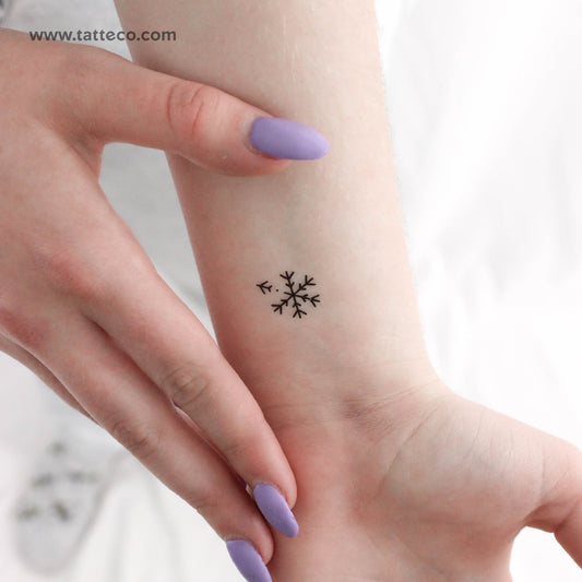 Tatuaje temporal de copo de nieve de avión - Juego de 3
