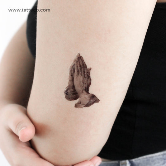 Tatuaje temporal de manos en oración (juego de 3)