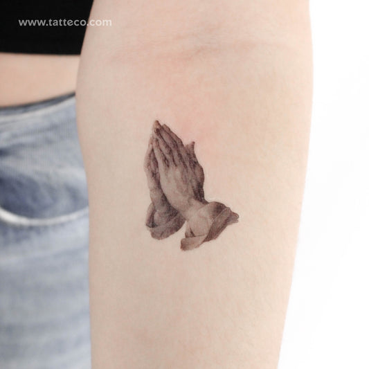 Tatuaje temporal de manos en oración (juego de 3)