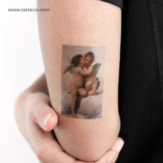 Tatuaje temporal "El primer beso" de Bouguereau (juego de 3)
