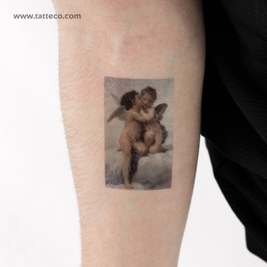Tatuaje temporal "El primer beso" de Bouguereau (juego de 3)