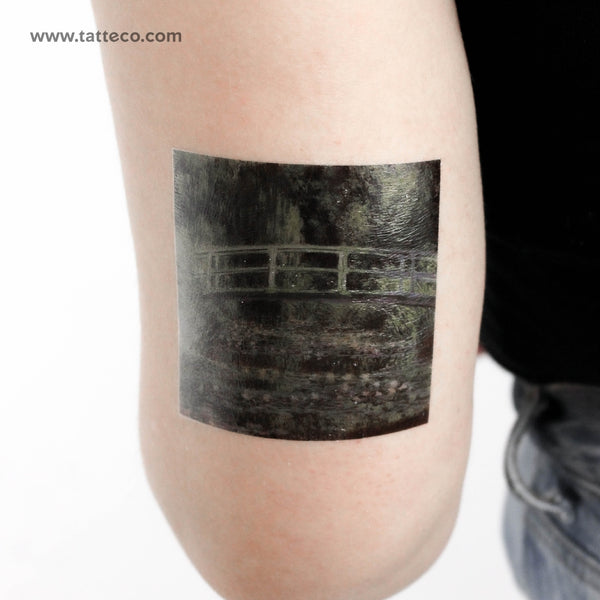 Water Lilies and Japanese Bridge Temporary Tattoo - Set of 3